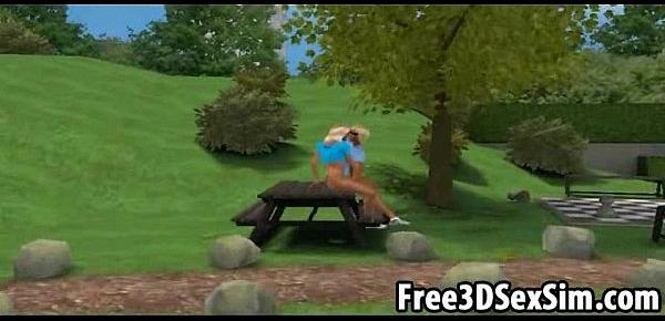  Sexy 3D cartoon blonde honey gets fucked in teh park